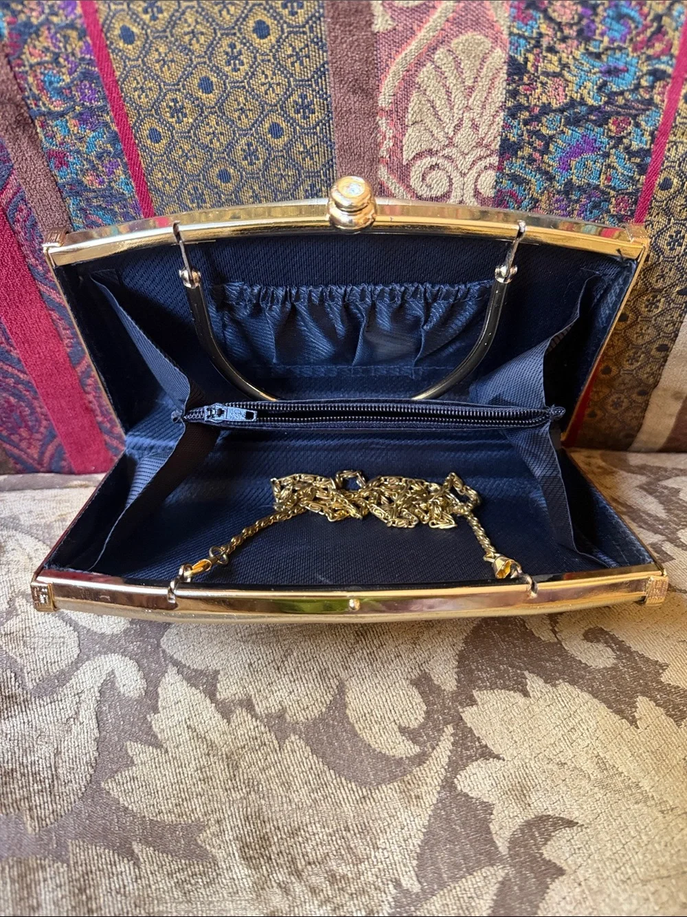 Vintage 3 in 1 Gold Evening Clutch Handbag